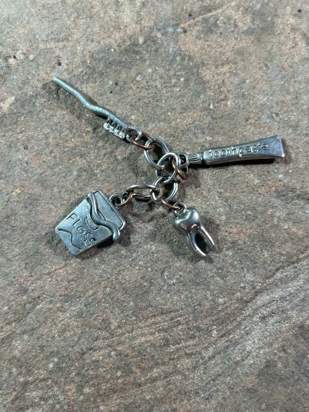 Dental Assistant Hygienist charm toothbrush, floss, paste, toothbrush molar
